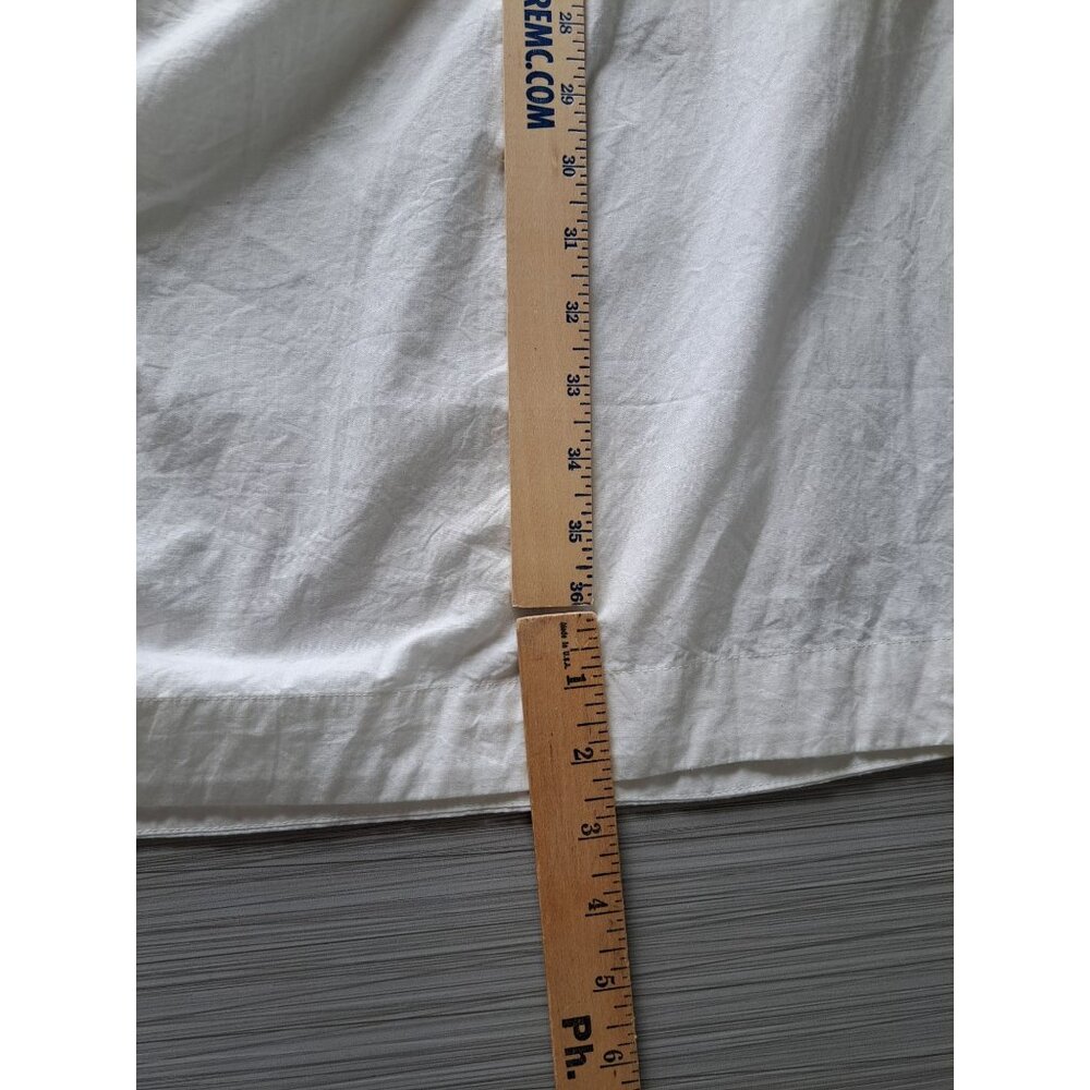 New Frances Valentine White Cotton Poplin Easy Dress  Nubs Lagenlook Pockets M - Picture 16 of 16